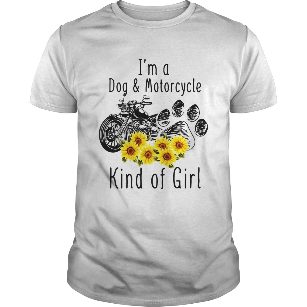 I’m a dog and motorcycle kind of girl sunflower shirt