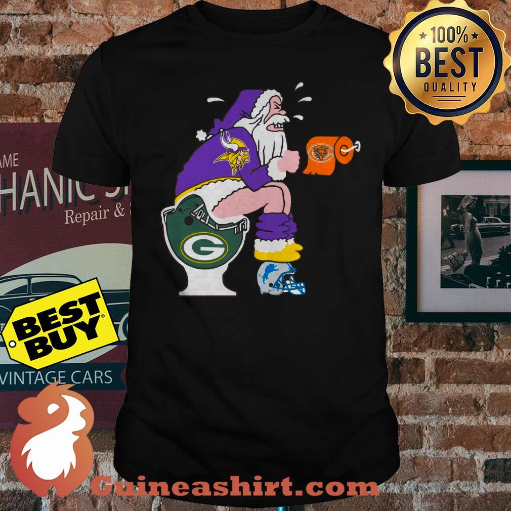 Minnesota Vikings,Chicago Bears, Green Bay Packers, Detroit Lions Santa Claus Toilet shirt