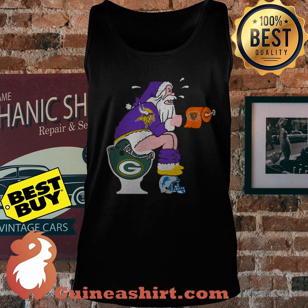 Minnesota Vikings,Chicago Bears, Green Bay Packers, Detroit Lions Santa Claus Toilet tank top