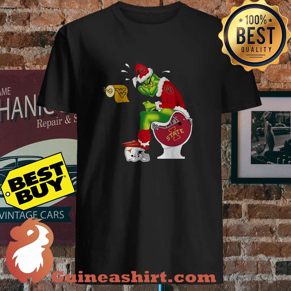 Oklahoma Sooners Grinch Santa Toilet Christmas shirt