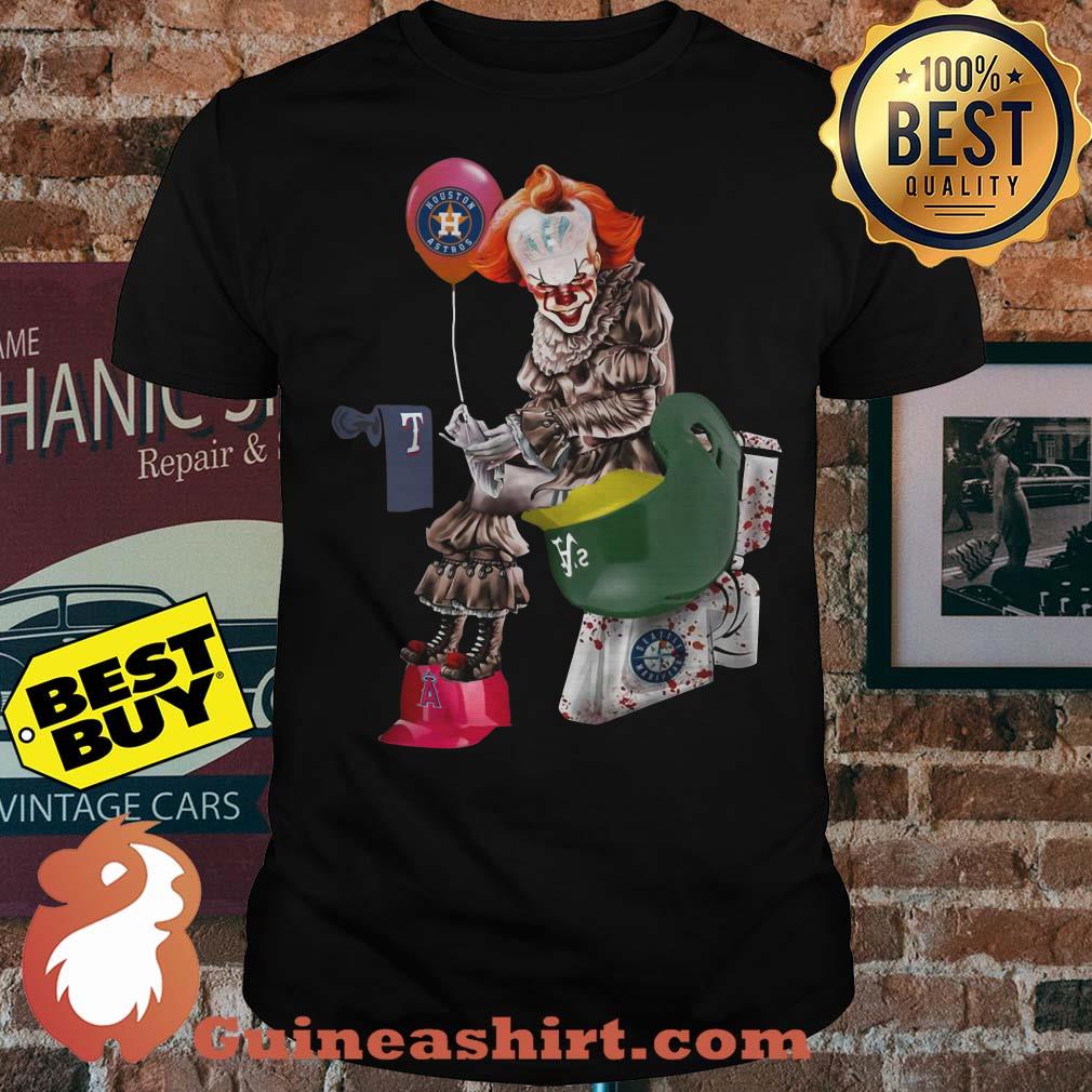 Pennywise Houston Astros sitting toilet IT - Champion 2019 Shirt