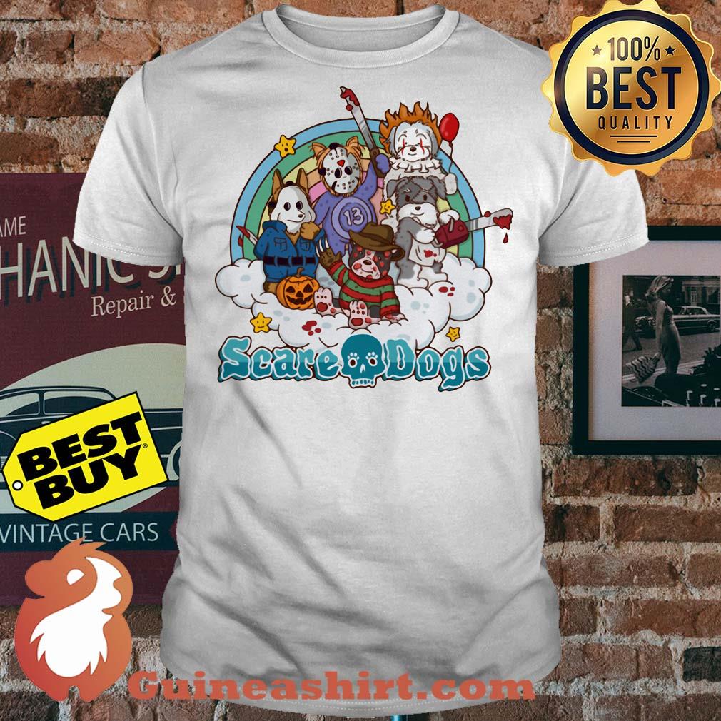 Scare and Dogs Michael Myers and Jason Voorhees and Freddy horror film characters Halloween shirt