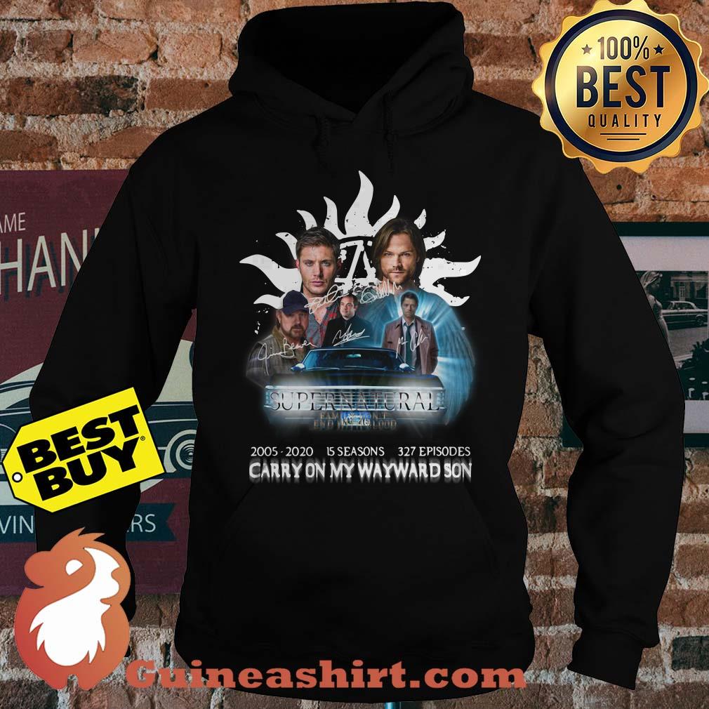 Supernatural 2005-2020 15 seasons 327 episodes carry on my wayward son hoodie