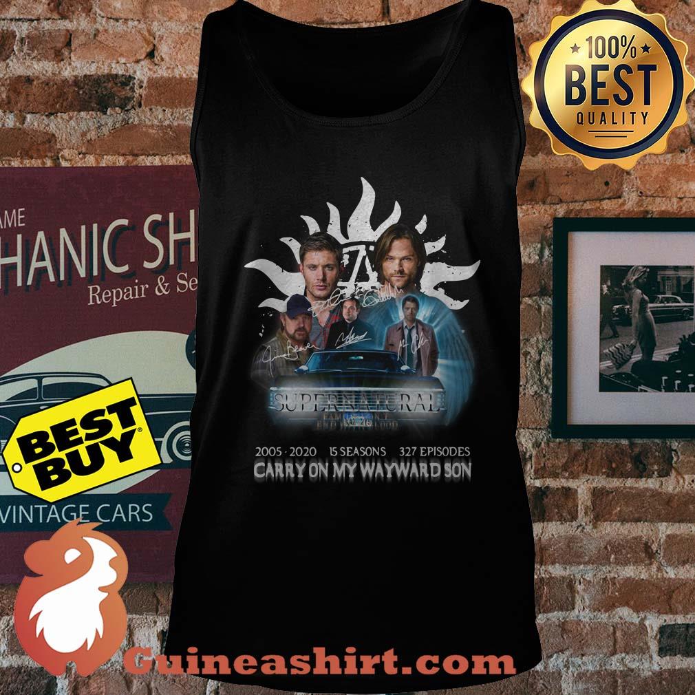 Supernatural 2005-2020 15 seasons 327 episodes carry on my wayward son tank top