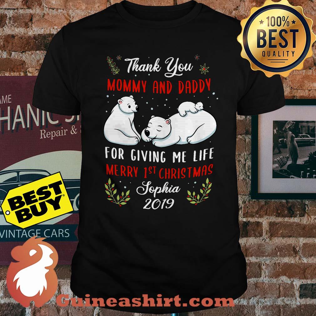 Thank you mommy and daddy for giving me life merry 1st Christmas shirt