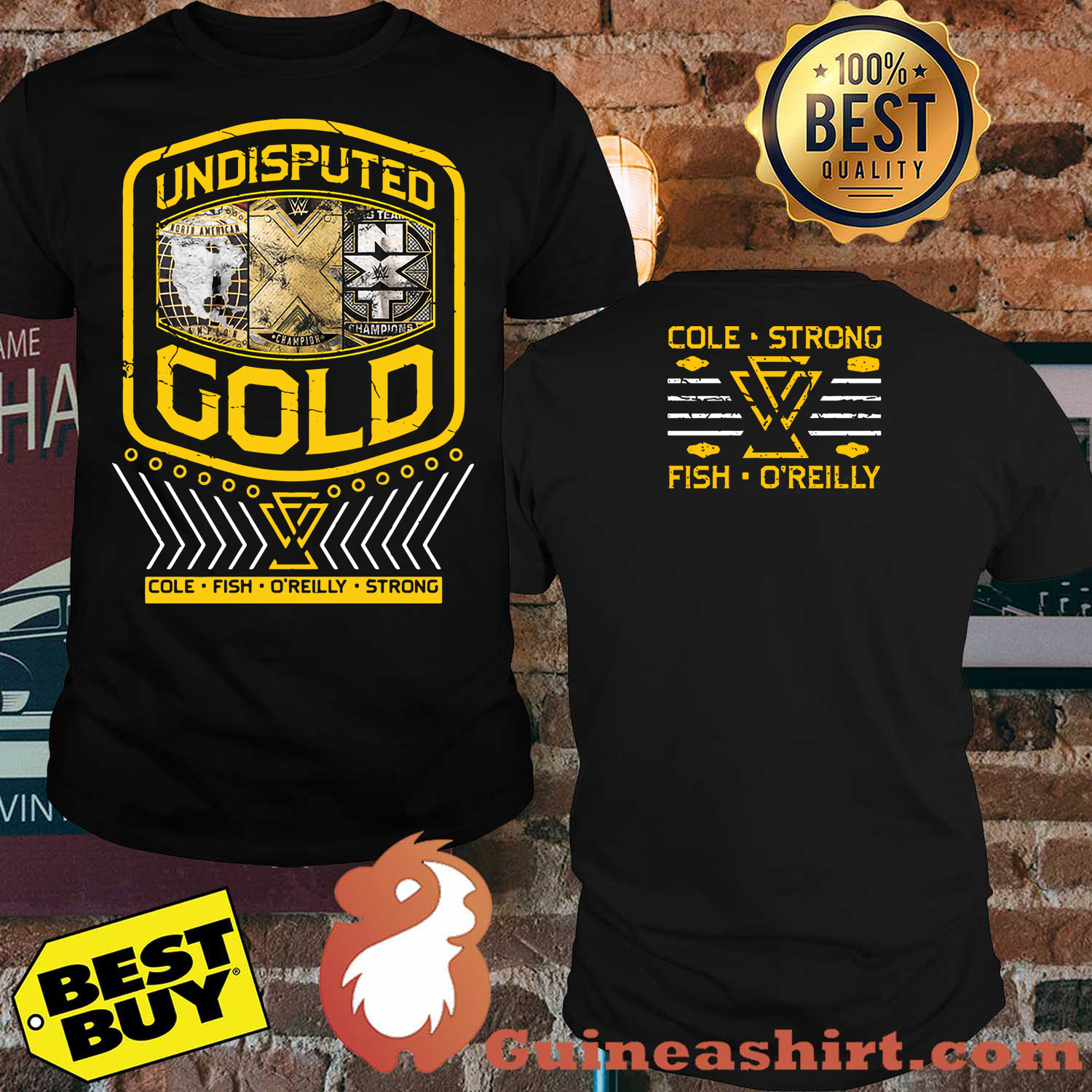 Undisputed Era "Undisputed Gold" Cole strong fish o'reilly Youth Authentic Shirt