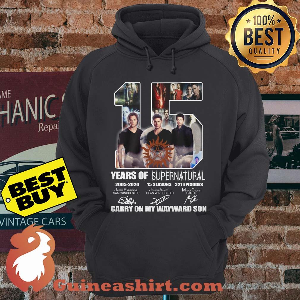 15 years of Supernatural 2005-2020 Carry on my wayward son signature hoodie