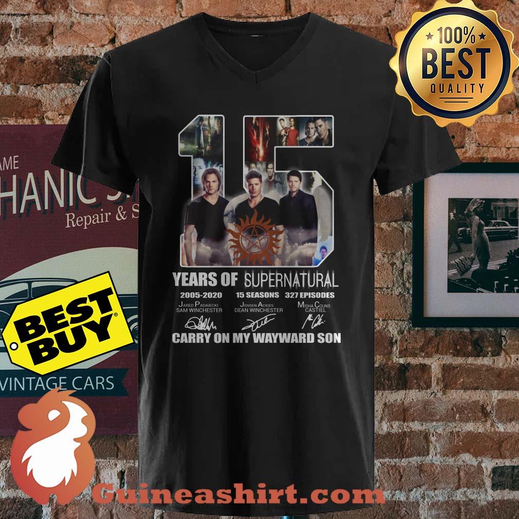 15 years of Supernatural 2005-2020 Carry on my wayward son signature ladies tee