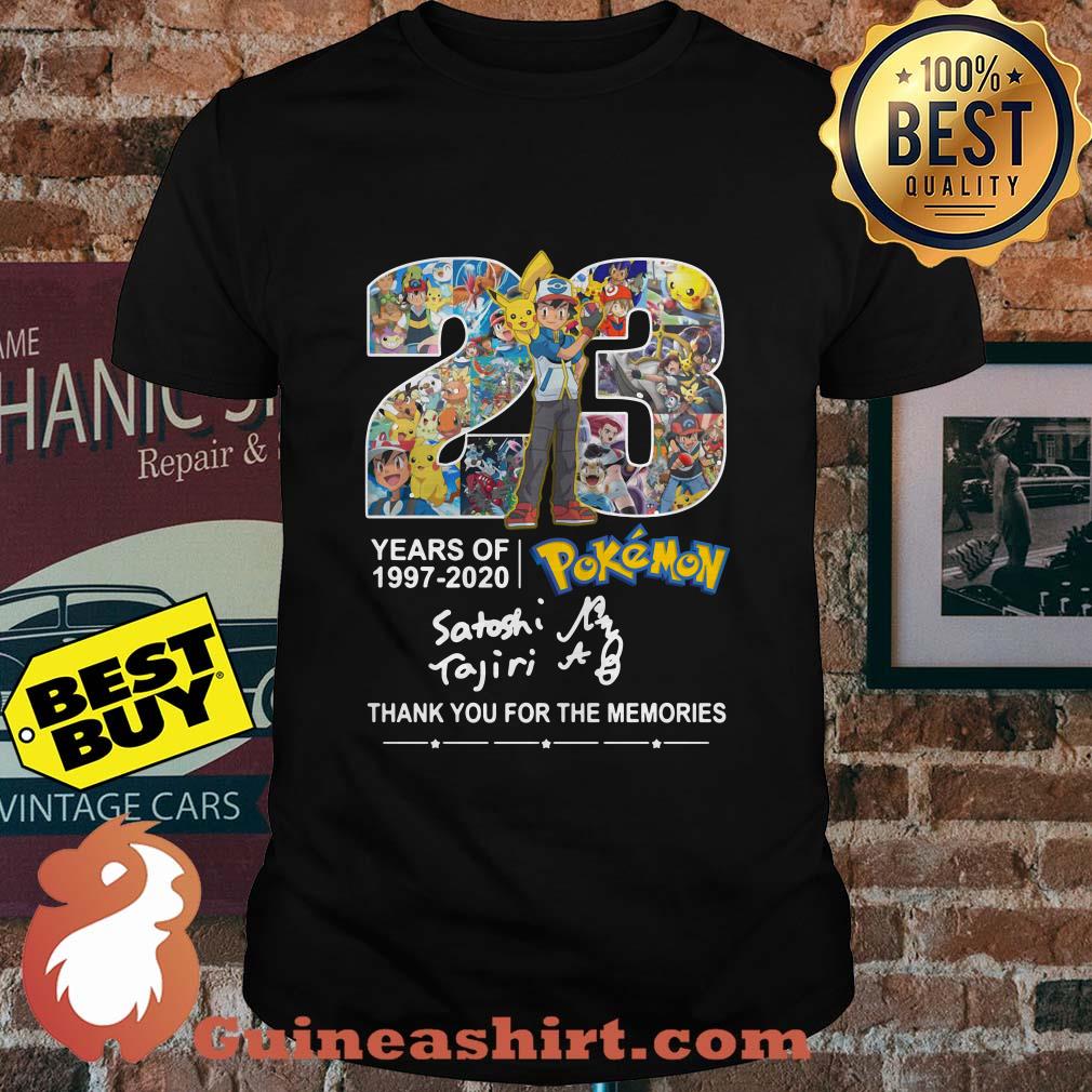 23 years of 1997-2020 Pokemon Satoshi Tajiri thank you for the memories shirt