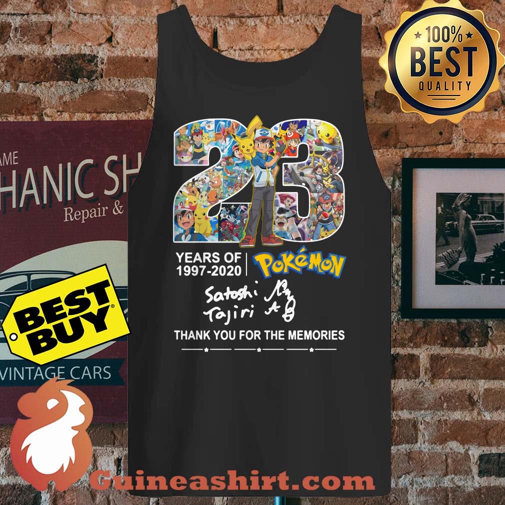23 years of 1997-2020 Pokemon Satoshi Tajiri thank you for the memories tank top