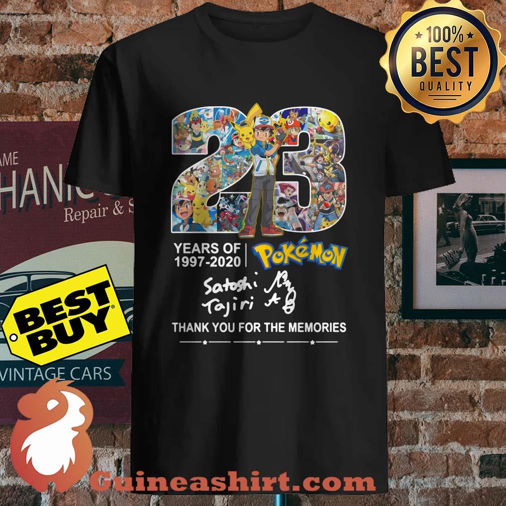 23 years of 1997-2020 Pokemon Satoshi Tajiri thank you for the memories v neck