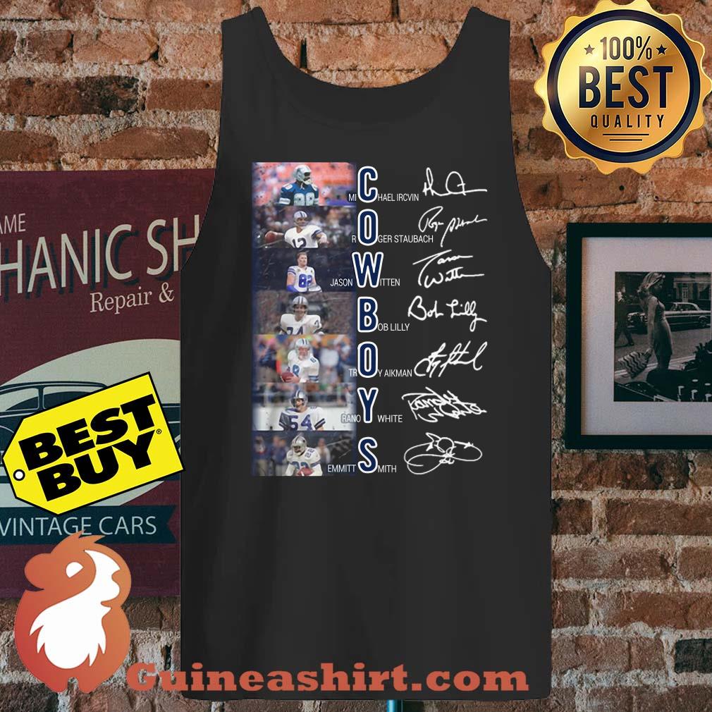 Cowboys Michael Irvin Boblilly Jason Witten Roger Staubach Tony Dorsett Randy White Emmitt Smith signatures tank top