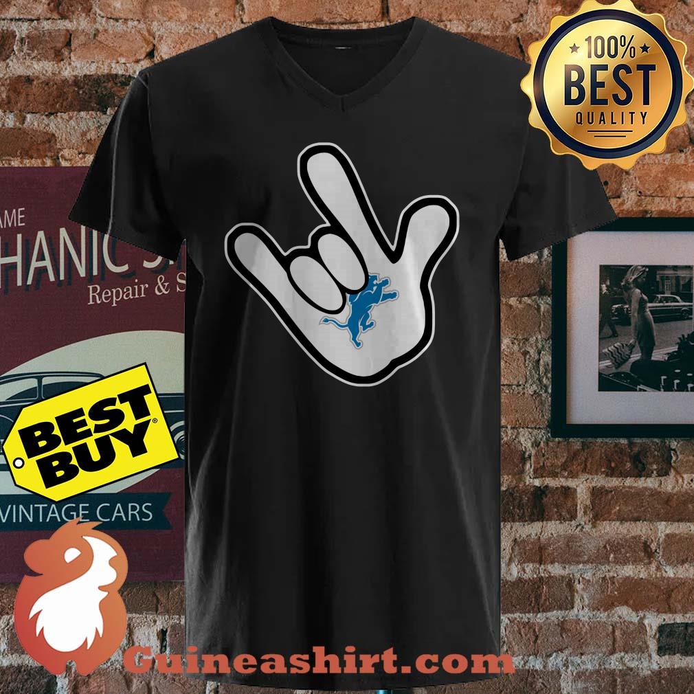 Detroit Lions NFL Football Mickey Rock Hand Disney Women's shirt