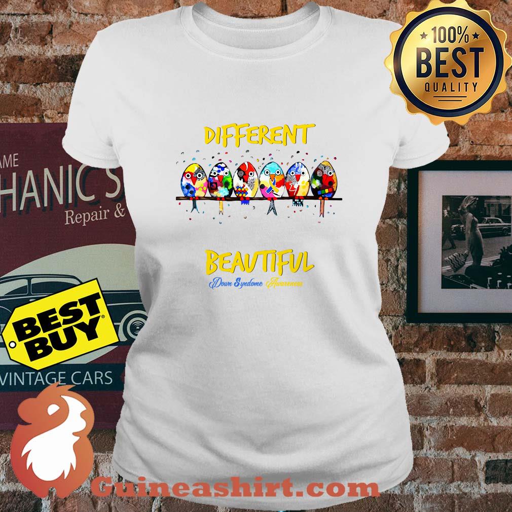 Different beautiful doun syndome awareness fish ladies tee