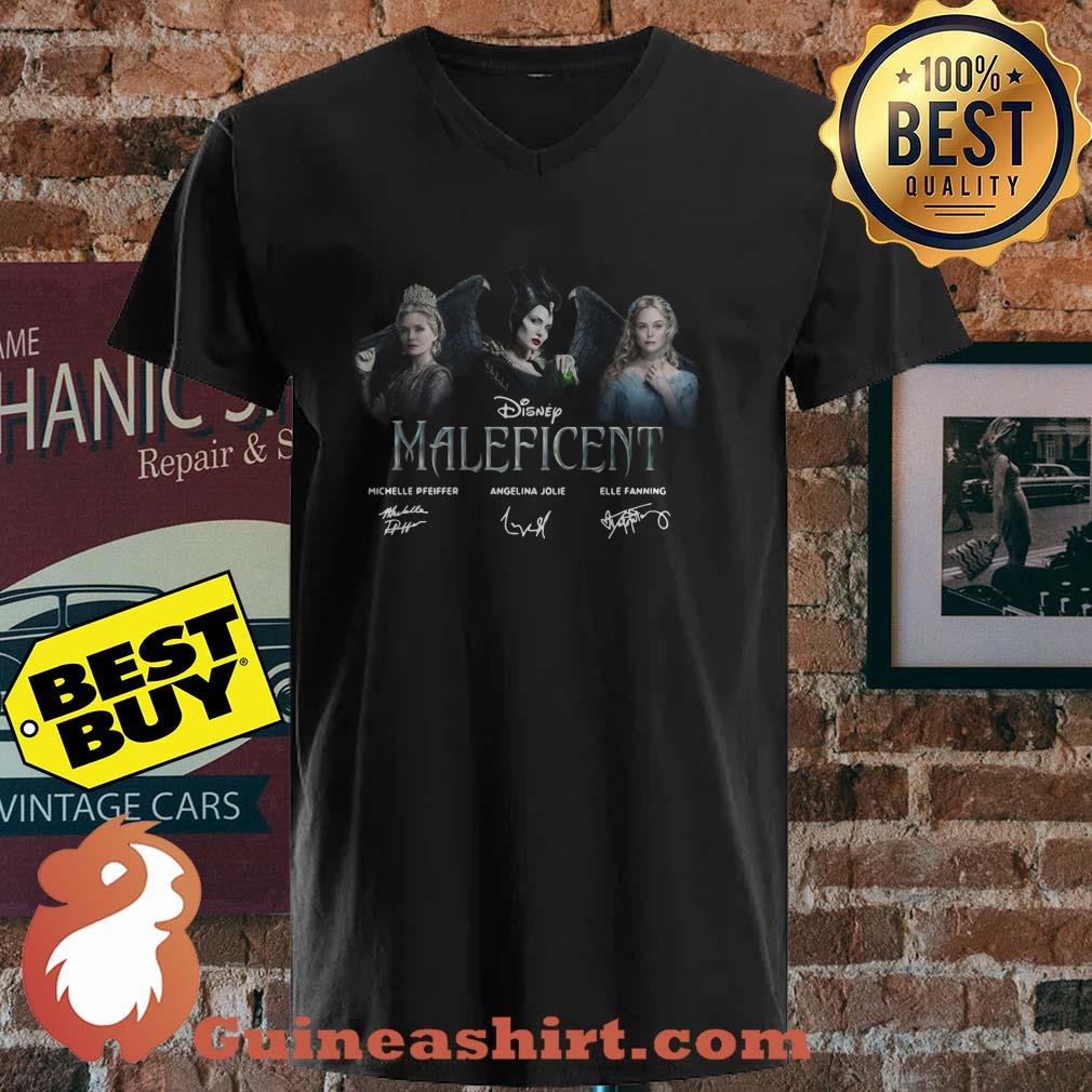 Disney Maleficent Michelle Pfeiffer Angelina Jolie signature v neck