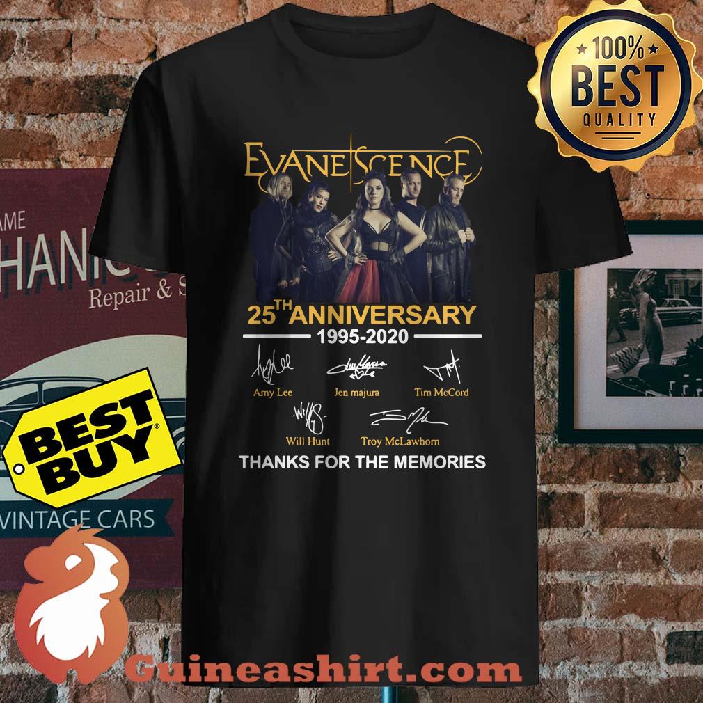 Evane Scence 25th anniversary 1995-2020 thank for the memories signature ladies tee