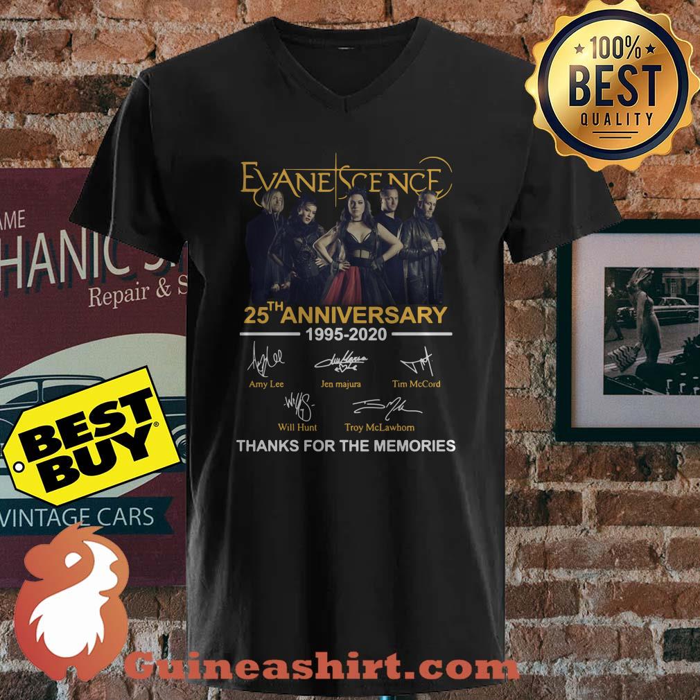 Evane Scence 25th anniversary 1995-2020 thank for the memories signature v neck