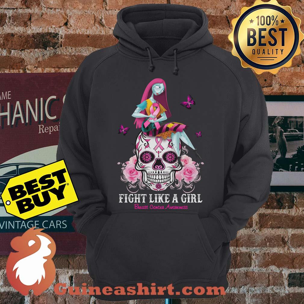 Fight Like A Girl Breast Cancer Awareness Skull Flower hoodie