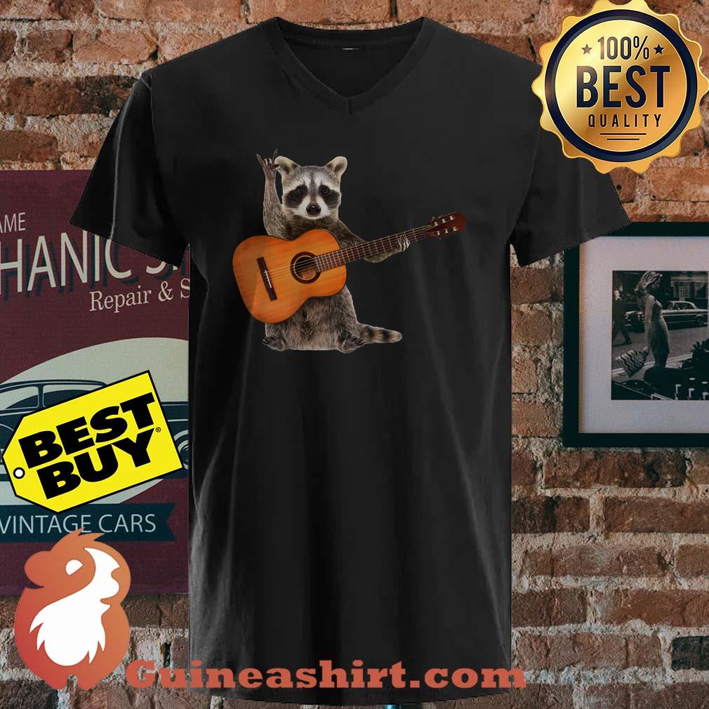 Funny Raccoon With A Guitar shirt