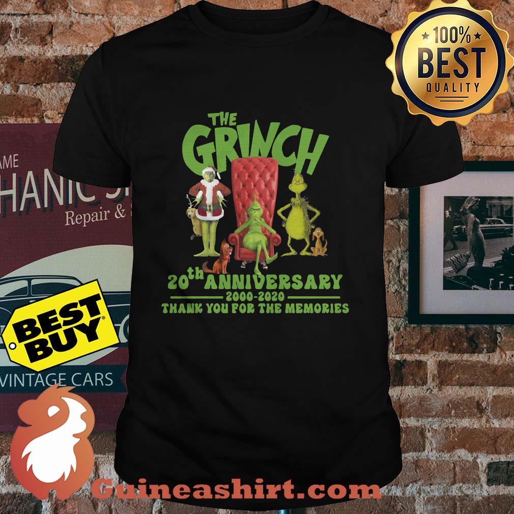 The Grinch 20th anniversary 2000-2020 thank you for the memories Christmas shirt