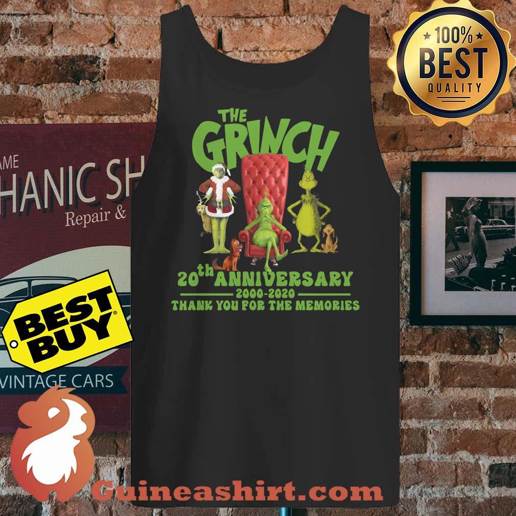 The Grinch 20th anniversary 2000-2020 thank you for the memories Christmas tank top