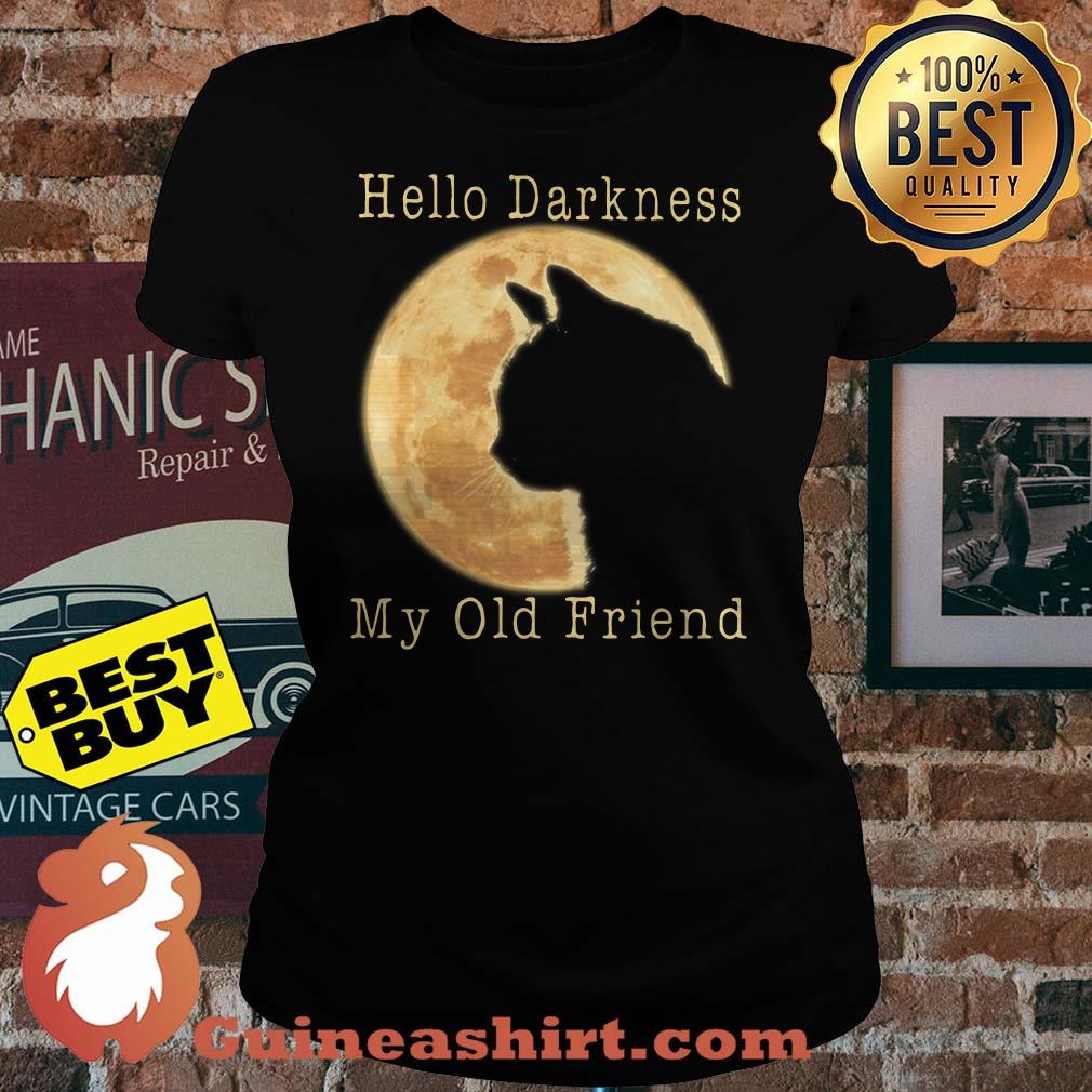 Hello Darkness my old friend cat moon ladies tee