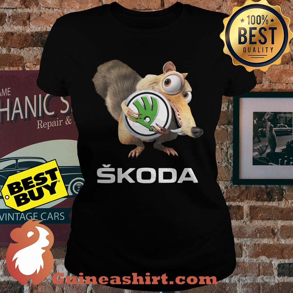 Ice Age Squirrel Scrat Skoda Logo ladies tee