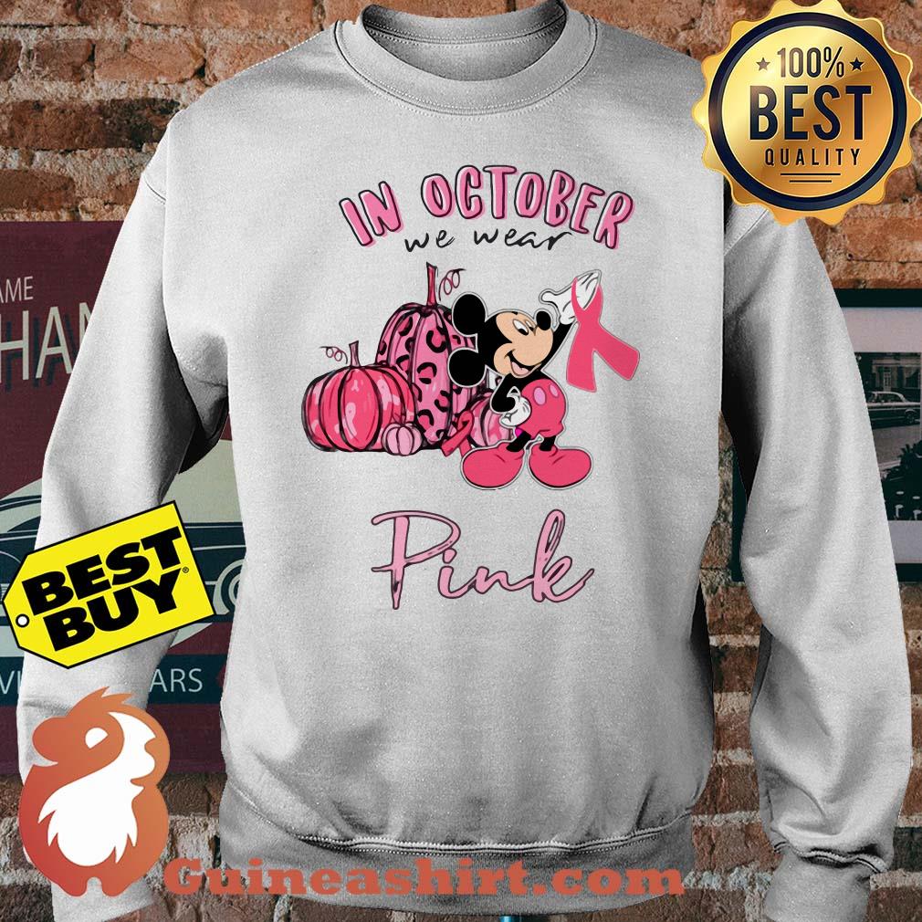 In October we wear pink Mickey Mouse awareness Halloween sweatshirt