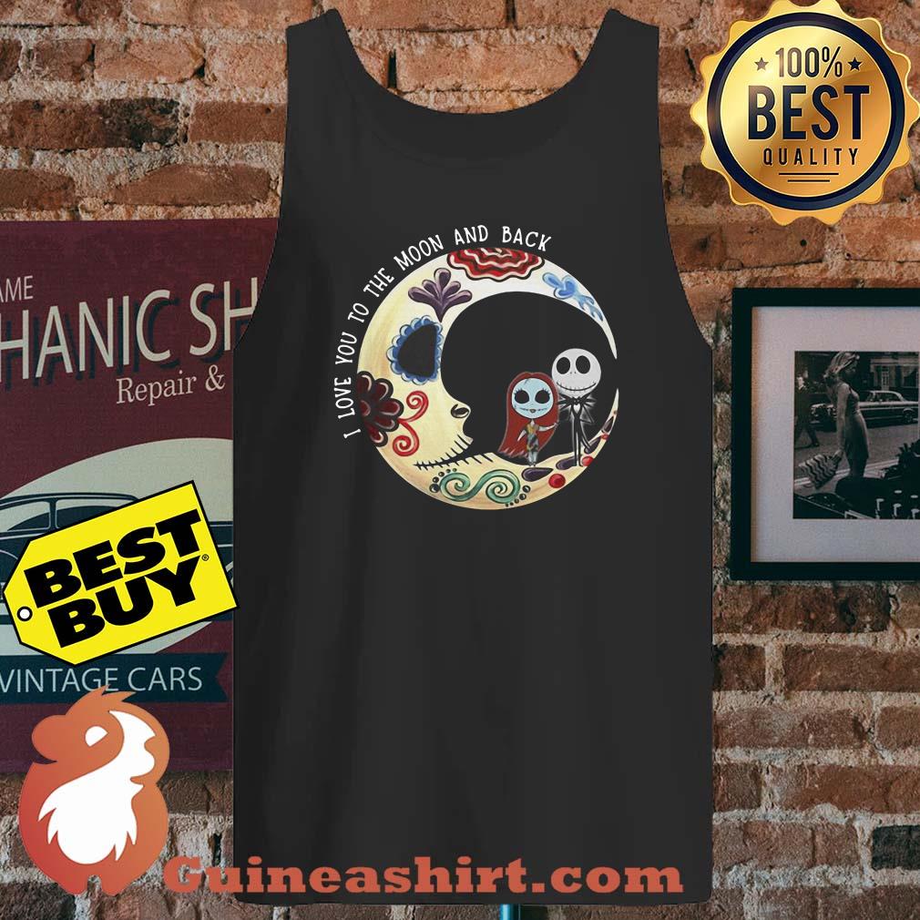 Jack and Sally I love you to the moon and back tank top