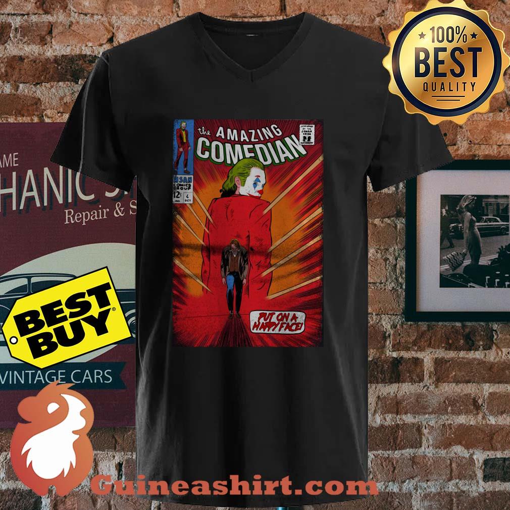 Joker Joaquin Phoenix the amazing comedian put on a happy face v neck