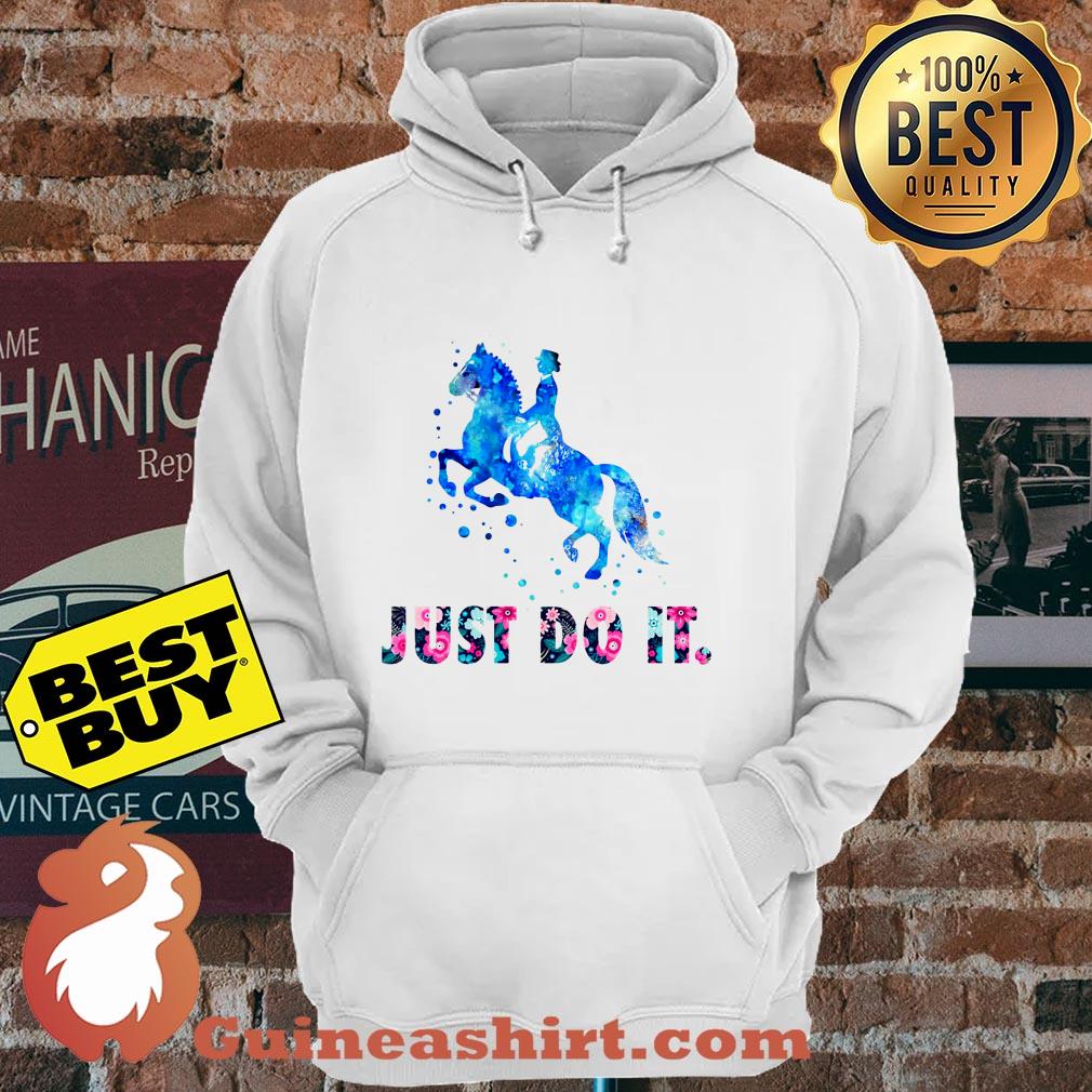 Just Do It Flower Turquoise Dressage Horse Silhouettes Throw hoodie