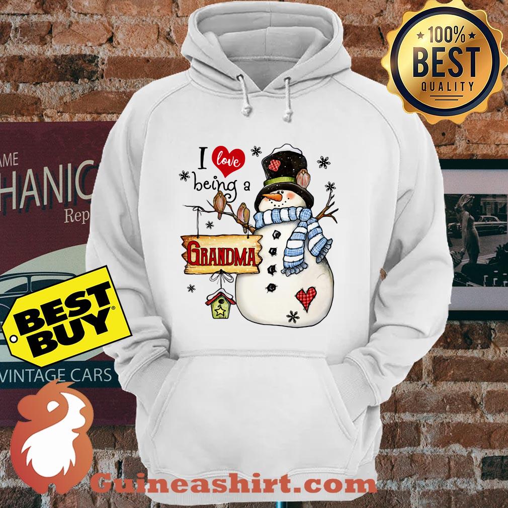 I Love Being A Grandma Snowman Heart hoodie