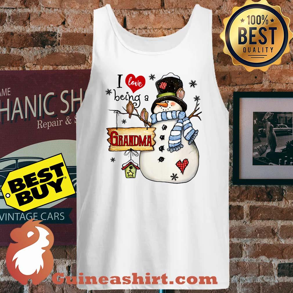 I Love Being A Grandma Snowman Heart tank top