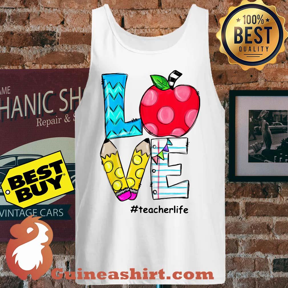 Love Teacher Life Apple Pen Book tank top