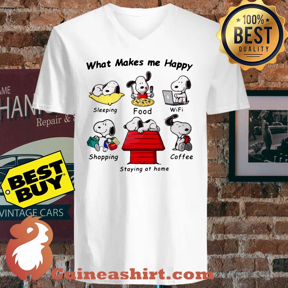 What Makes Me Happy Snoopy Staying At Home shirt
