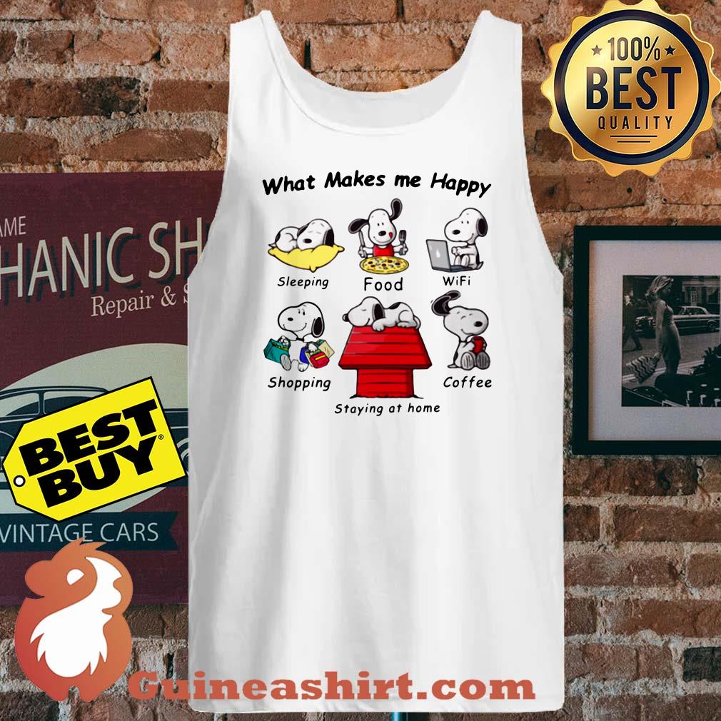 What Makes Me Happy Snoopy Staying At Home tank top