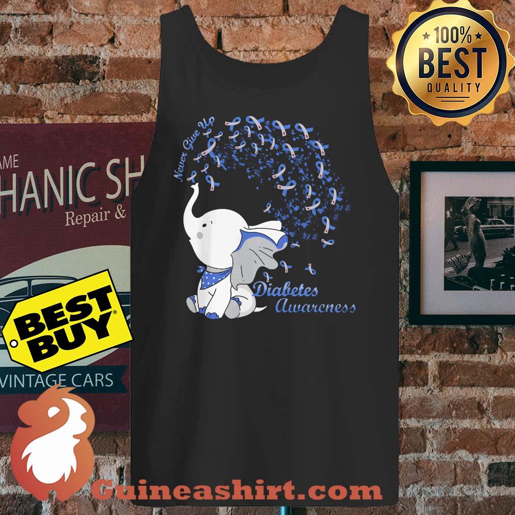 Never Give Up Diabetes awareness Elephant tank top