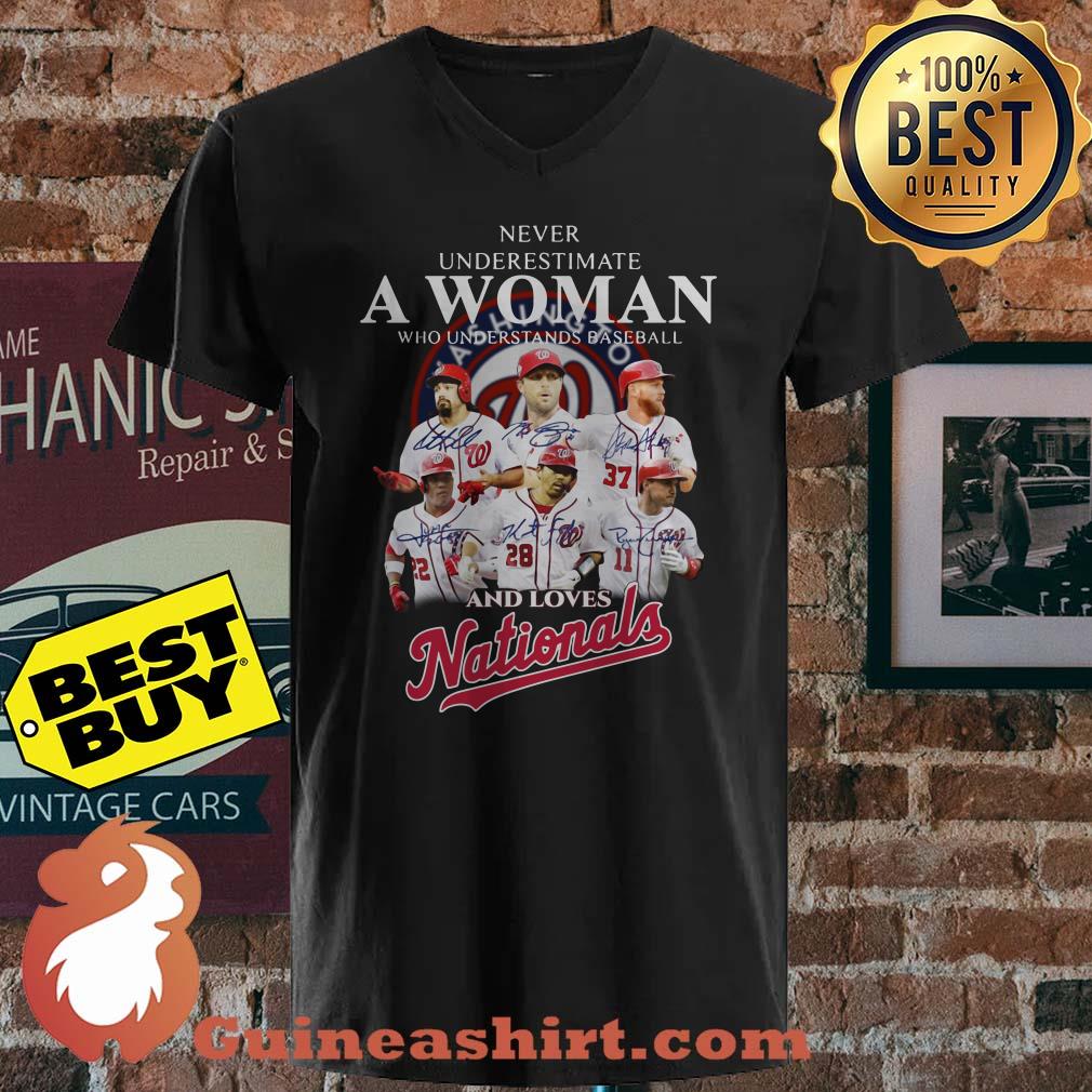 Never Underestimate A Woman Who Understands Baseball And Loves Nationals signature shirt