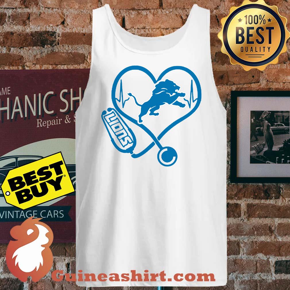 Nurse Heartbeat Love Detroit Lions tank top