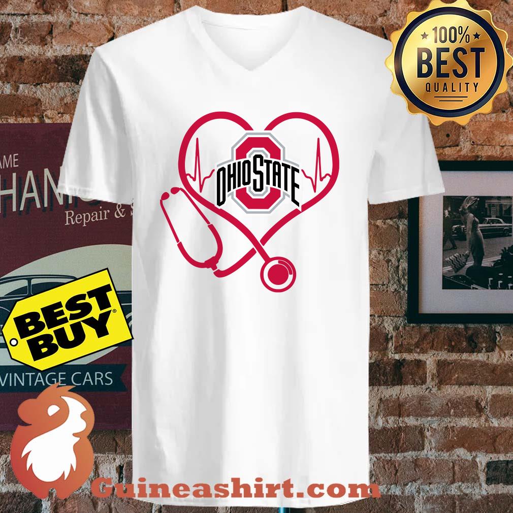 Ohio State Buckeyes nurse Stethoscope love heartbeat shirt