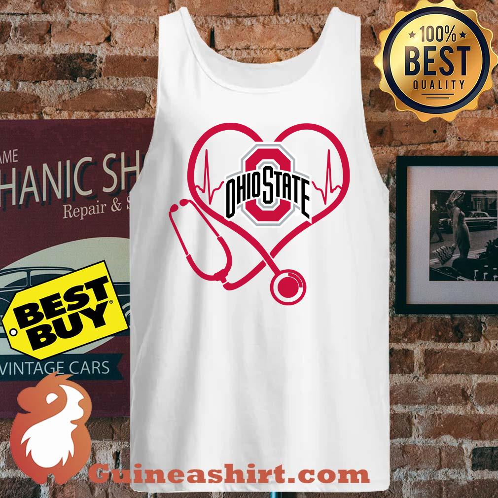 Ohio State Buckeyes nurse Stethoscope love heartbeat tank top