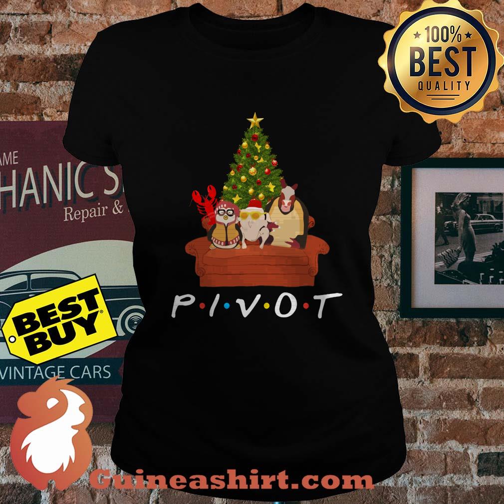 Pivot Friends TV Show Christmas Chicken Lobster ladies tee