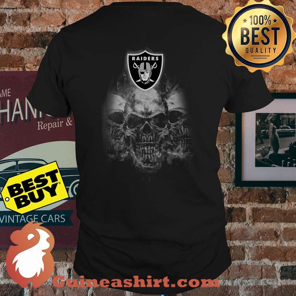 Raiders three human dark skulls shirt