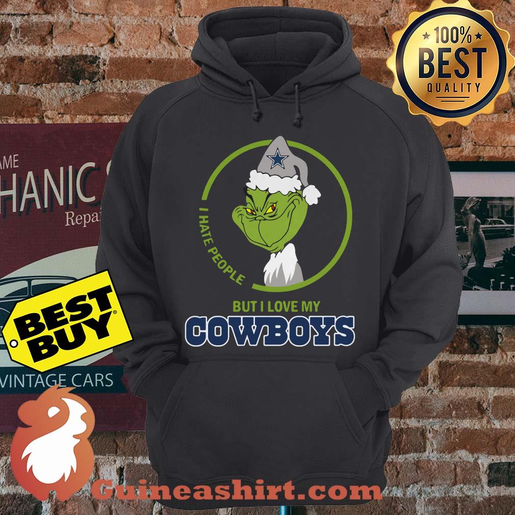 Santa Grinch I hate people but I love my Cowboys hoodie