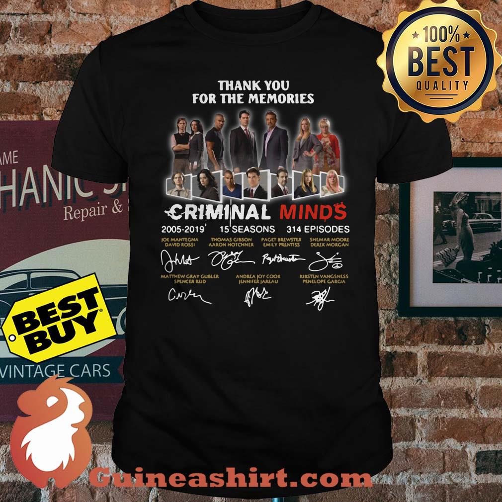 Thank you for the memories Criminal Minds 2005-2019 signature shirt