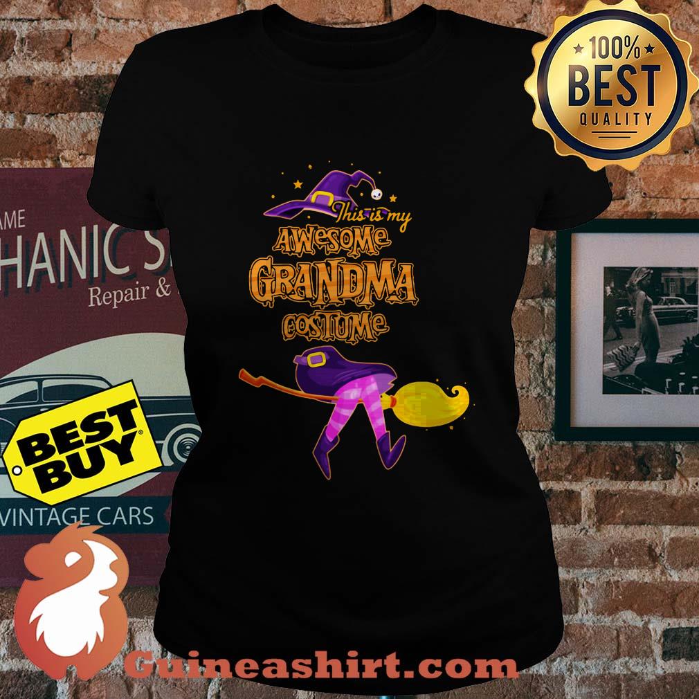This Is My Awesome Grandma Costume Witch Flying On A Broomstick ladies tee