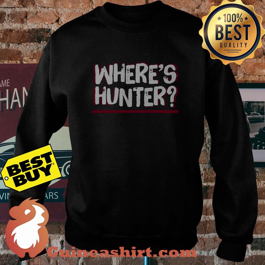Where's hunter? Underlined in red sweatshirt