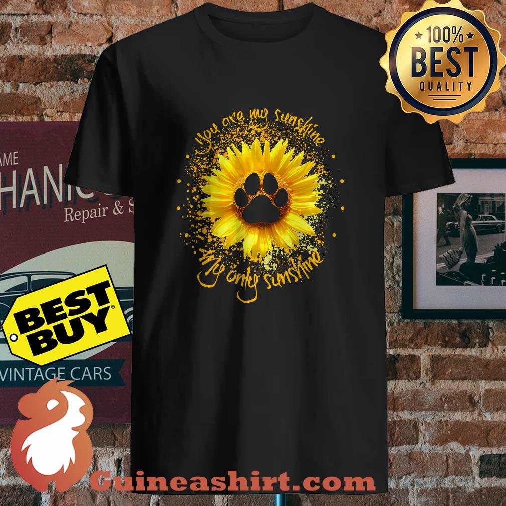 You are my sunshine my only sunshine sunflower Dog footprint v neck