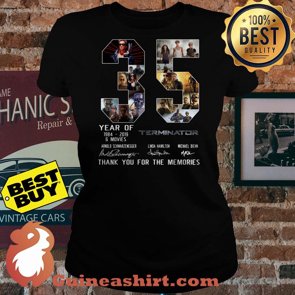 35 Years Of Terminator 1984 2019 Signature Thank You For The Memories ladies tee