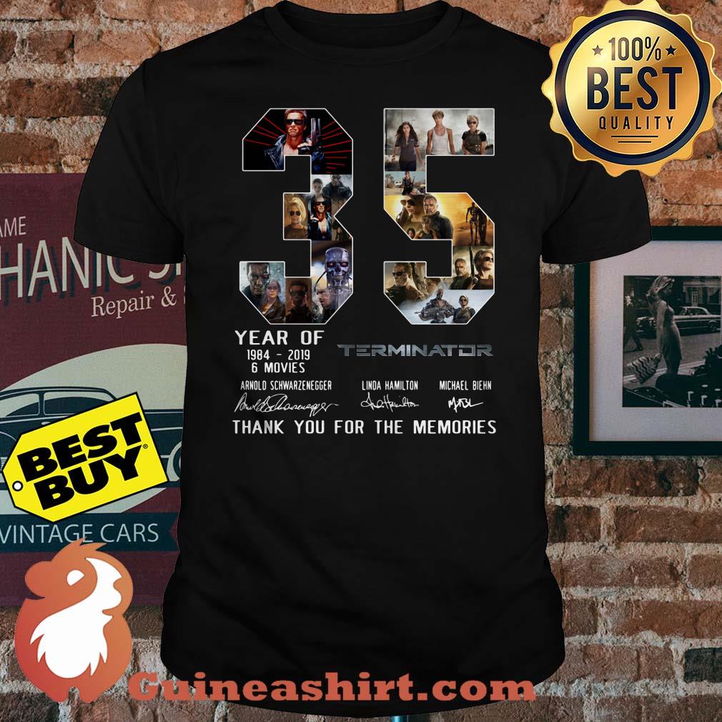 35 Years Of Terminator 1984 2019 Signature Thank You For The Memories shirt